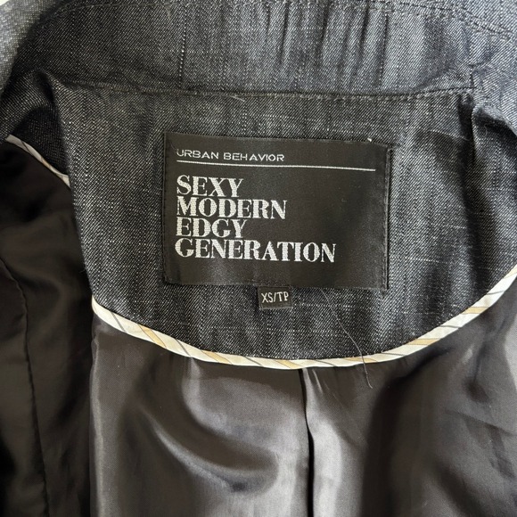 Urban Behavior Women's XS Blazer Retro Preppy Fitted Y2K Cropped Blazer Chic - Picture 4 of 10